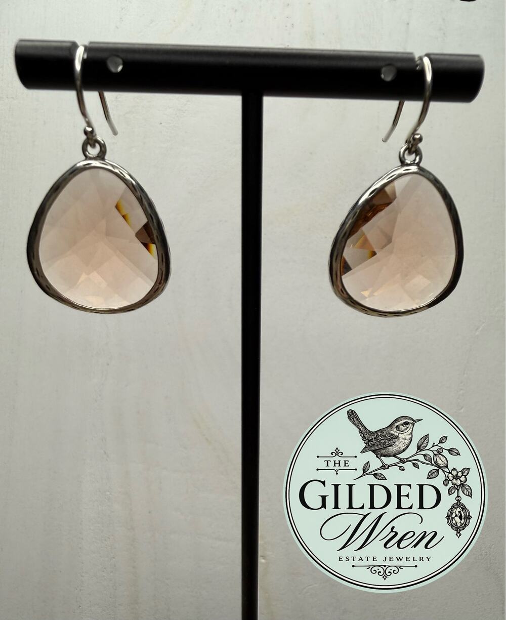 Silpada Ablaze W2775 Sterling Silver Champagne Glass Dangle Earrings 925